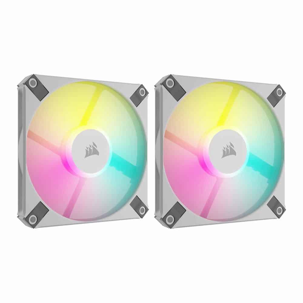(image for) Corsair iCUE AF120 RGB SLIM White 120mm 2 Fan + Lighting Node CORE Pack